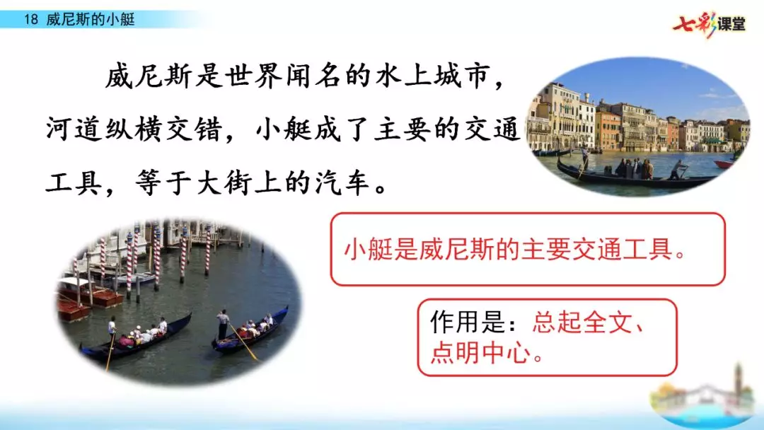 部编五年级语文下18课《威尼斯的小艇》知识点+图文解读+练习(二)