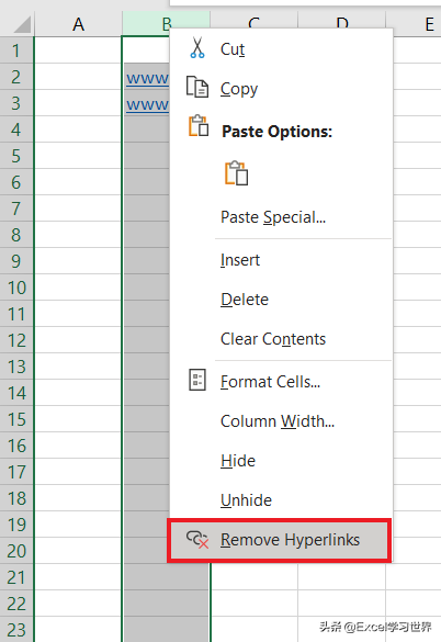 Excel – 输入网址时会产生超链接，有几种办法取消？