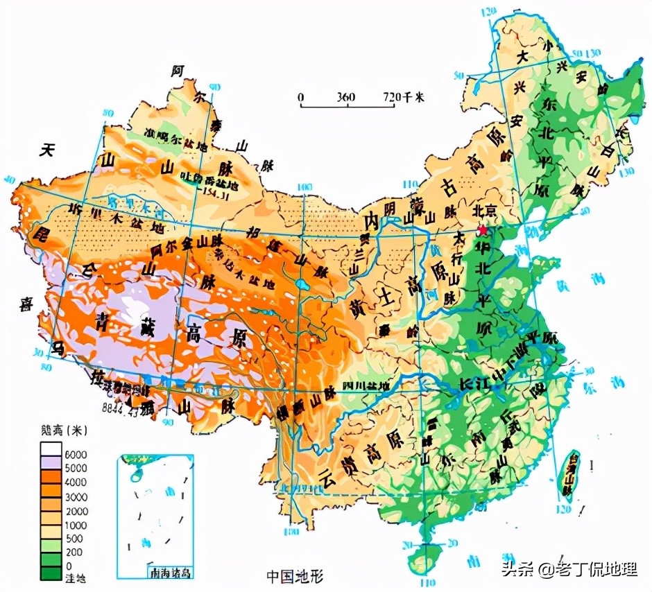 中国地图高清版大图(省区地形地势高清地图)