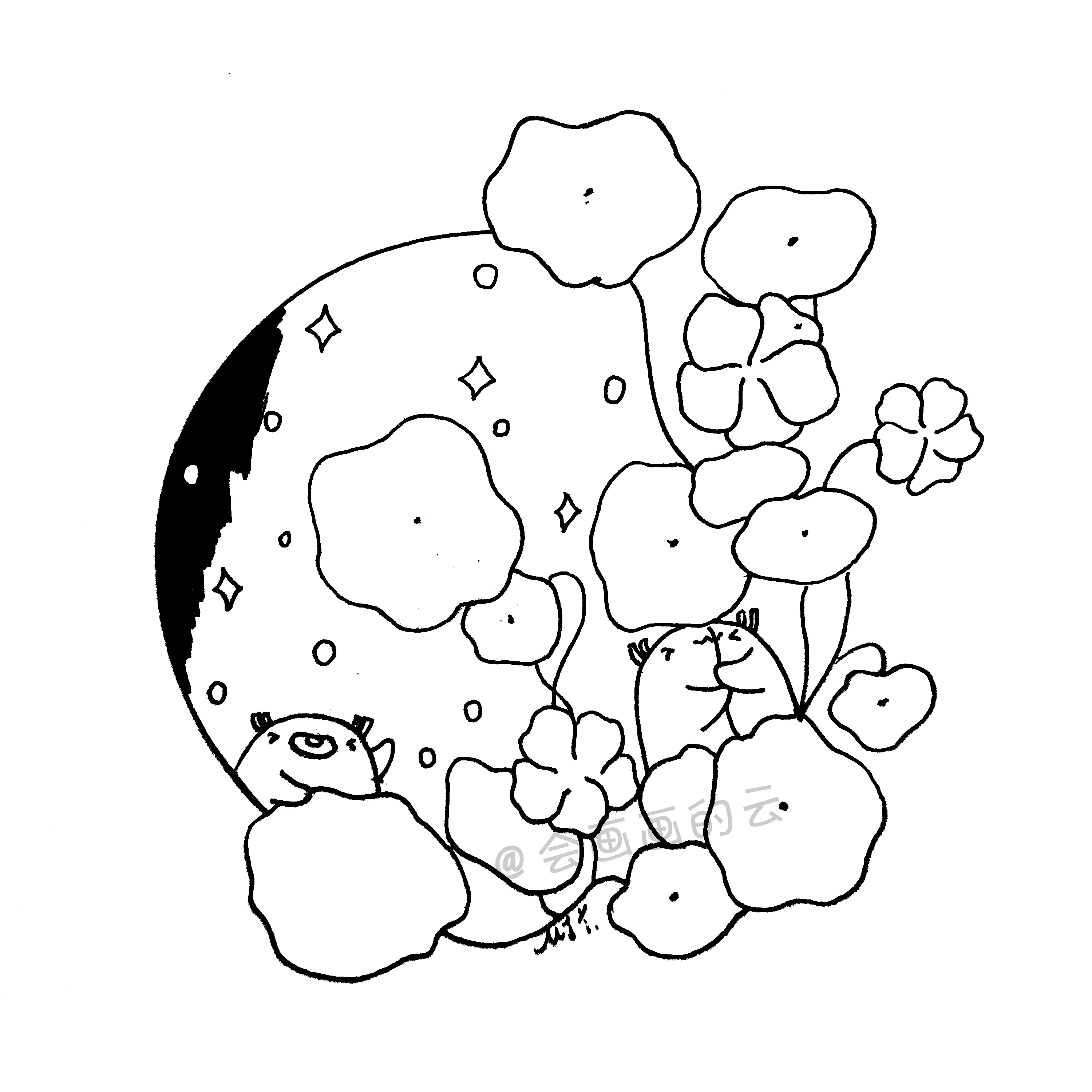 线描小叶子详细步骤图讲解，适合新手画的简笔画，7步就可以