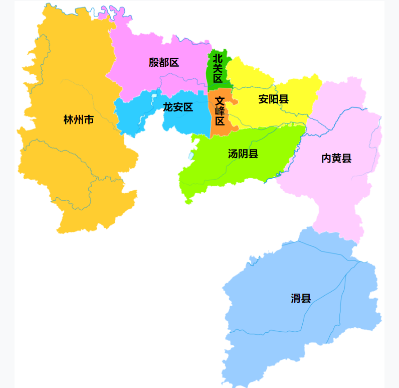 截至2019年,安阳市总面积7413平方公里,辖4个区,1个县级市,4个县,常住