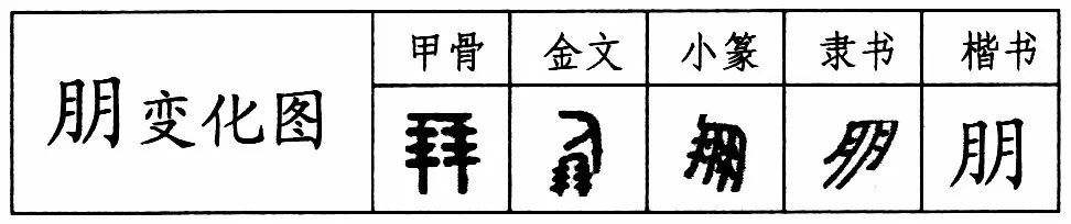 金文中的朋字,与其甲骨文字形相差无几