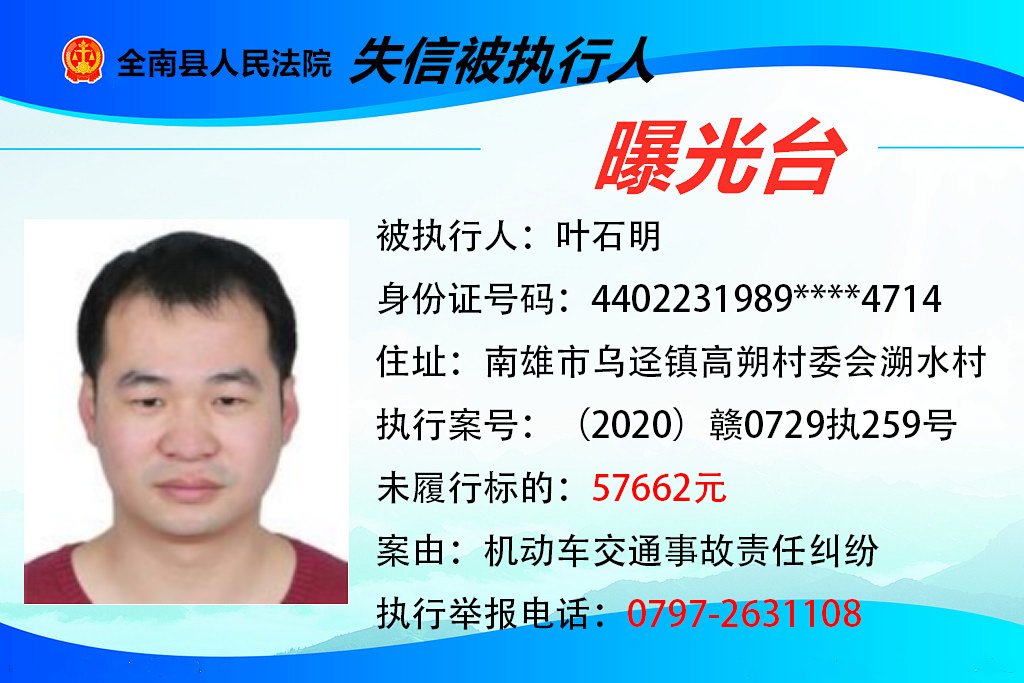 曝光！这些赣州人欠钱不还！你认识吗？