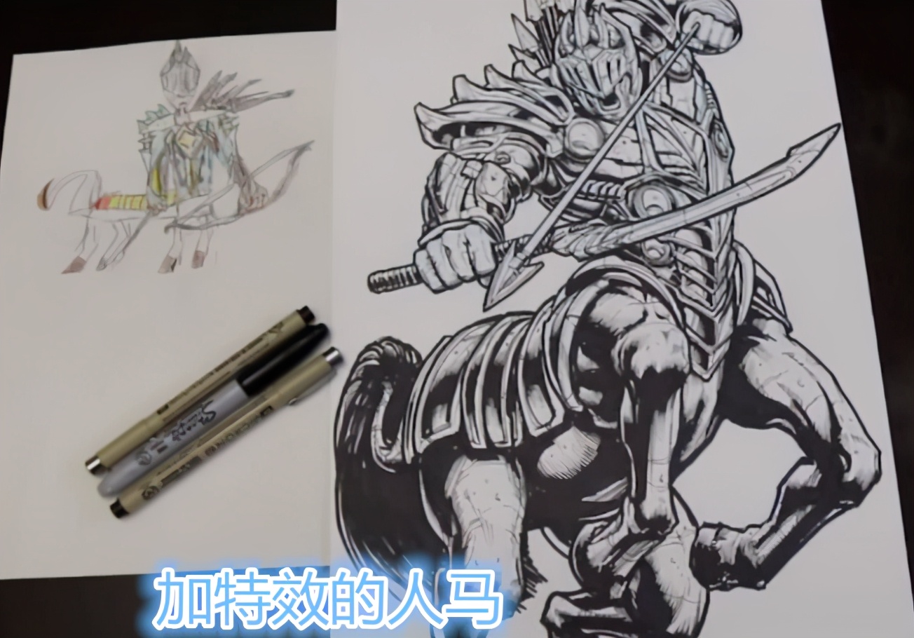 爸爸给儿子的画“加特效”，简笔画变得“有灵魂”，你喜欢哪张画