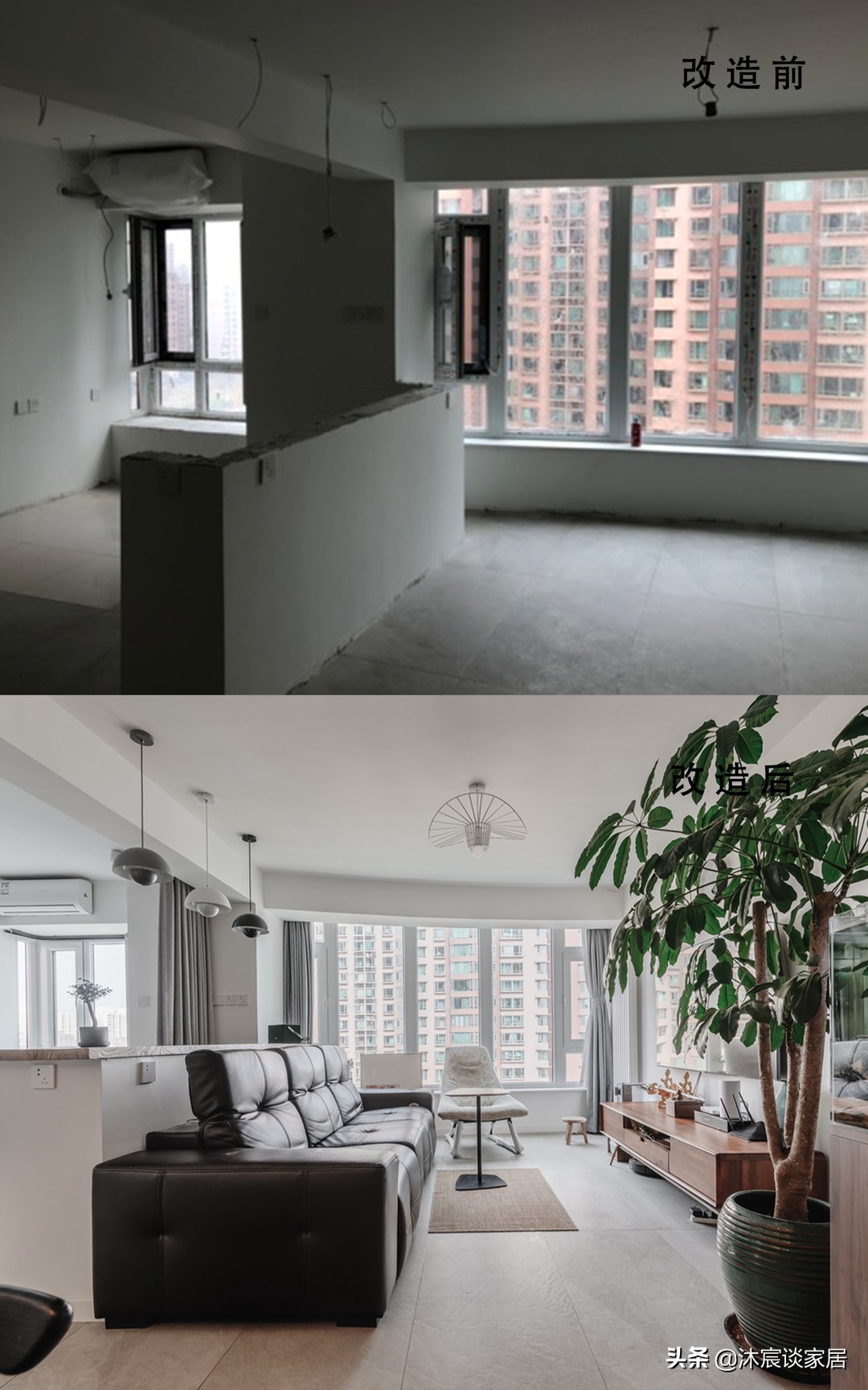 她家看着平淡，但简洁清爽，用窗帘隔出一间卧室，温馨且幸福