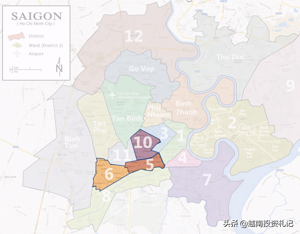 越南第一大城市胡志明市，各郡发展区别竟这么大？
