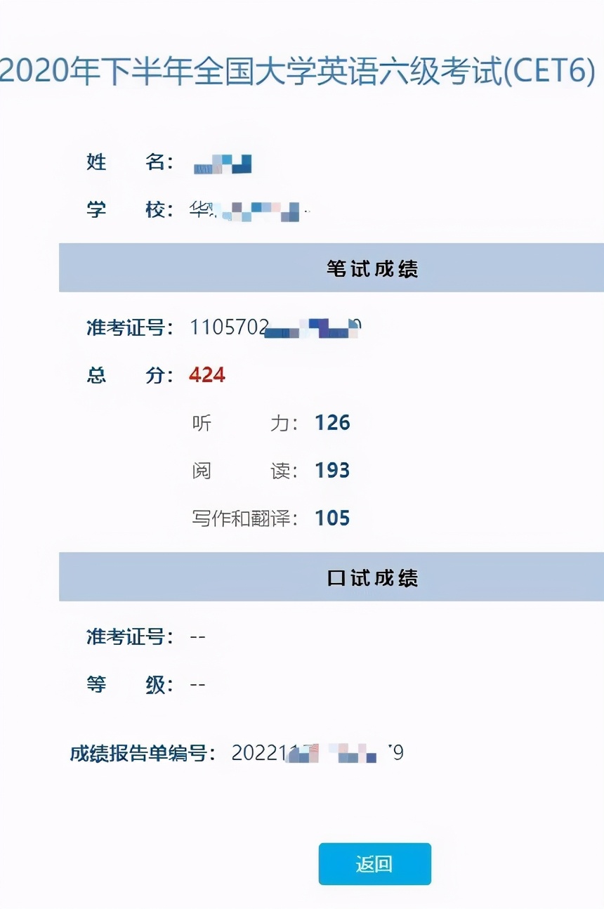 四六级成绩公布，有人遗憾424，有人惊喜425，有人意外0分