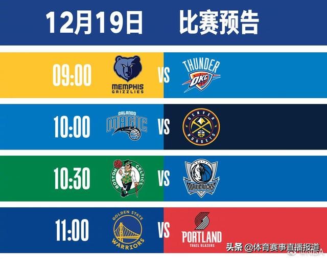 NBA篮球视频在线直播(NBA常规赛视频直播预告（12月19日 星期四）附比赛时间和直播地址)