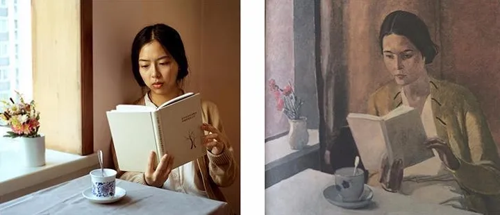 北大美女模仿世界名画拍摄的读书图！