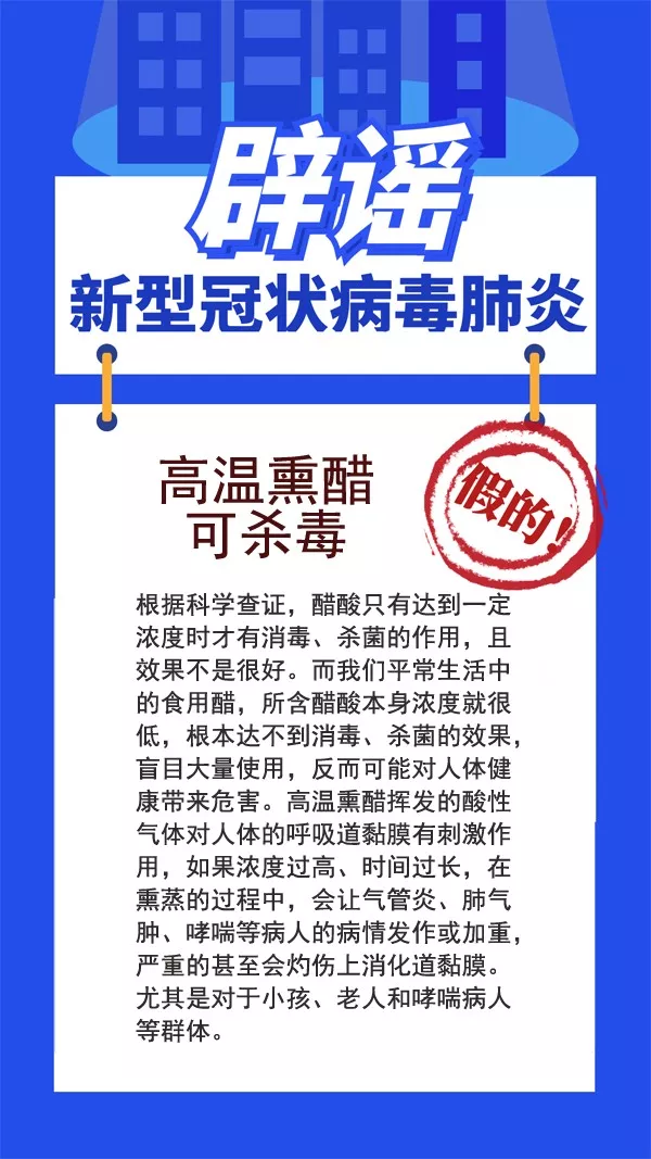 速看！高温熏醋不能防控疫情，还可能引发火灾