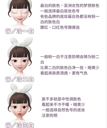 超全的肤色对照指南，怎样变成冷白皮，赶快来看