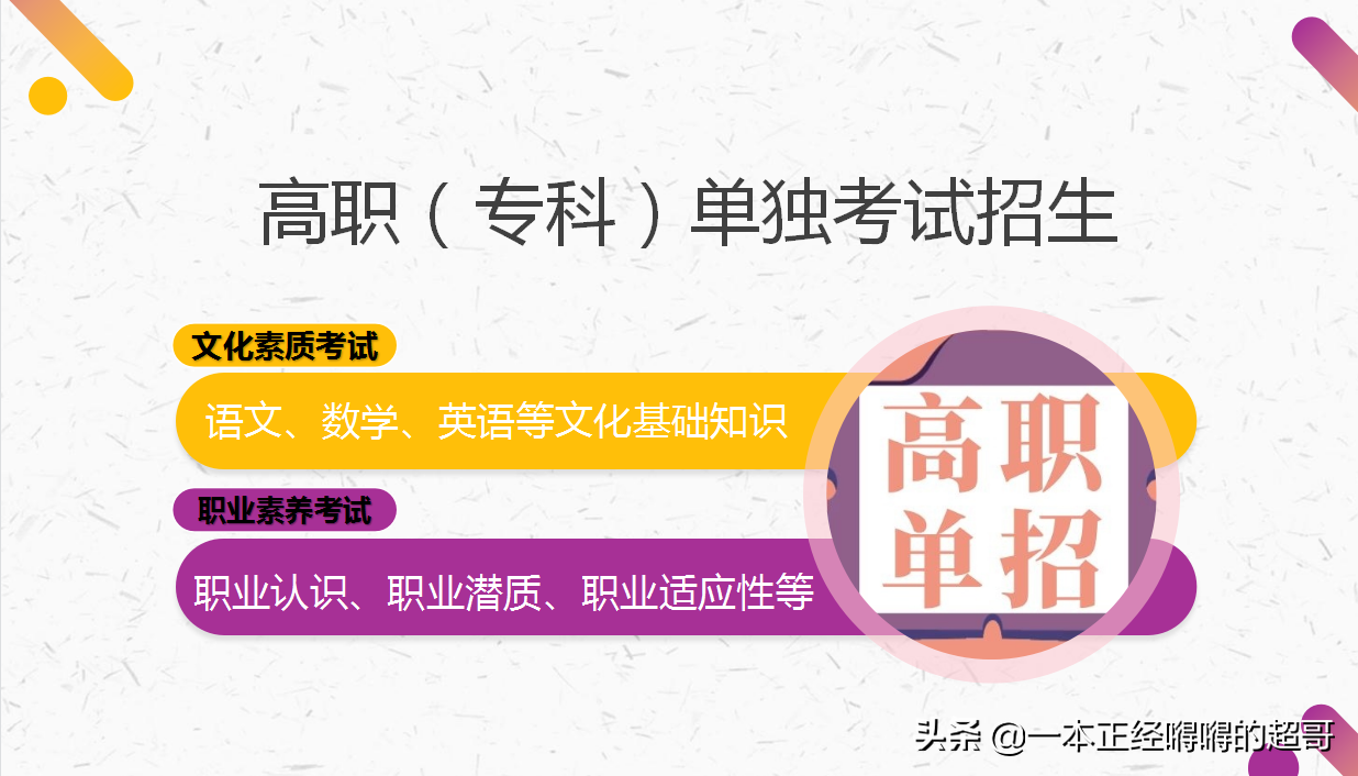 几张图让你迅速了解什么是高职（专科）单招与综合评价