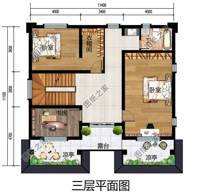 三层楼外墙颜色效果图，家里盖起来，父母在农村也非常有面子