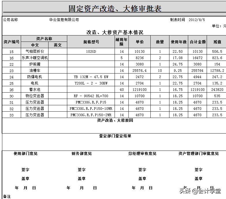 固定资产盘点表,固定资产盘点表excel模板