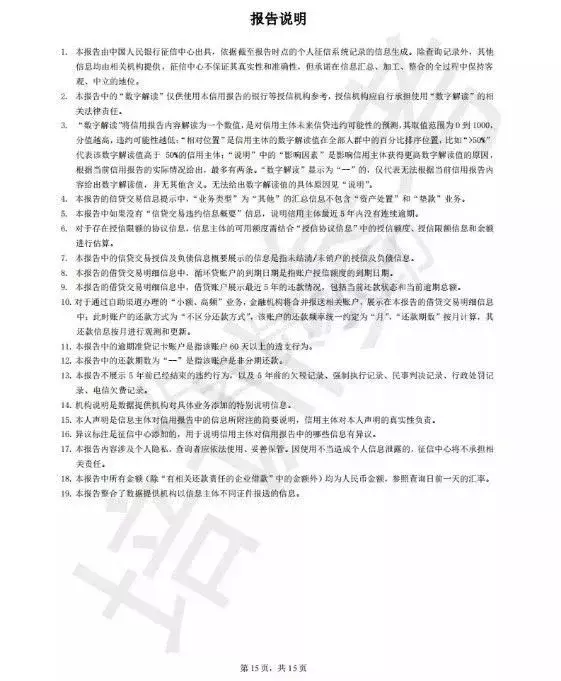 速看！15页新版央行个人征信报告完整版曝光