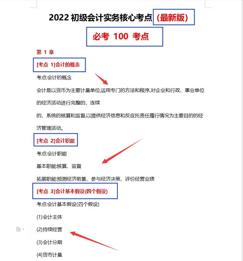 2022初级会计还不知道怎么备考？背完这100个知识考点顺利90＋