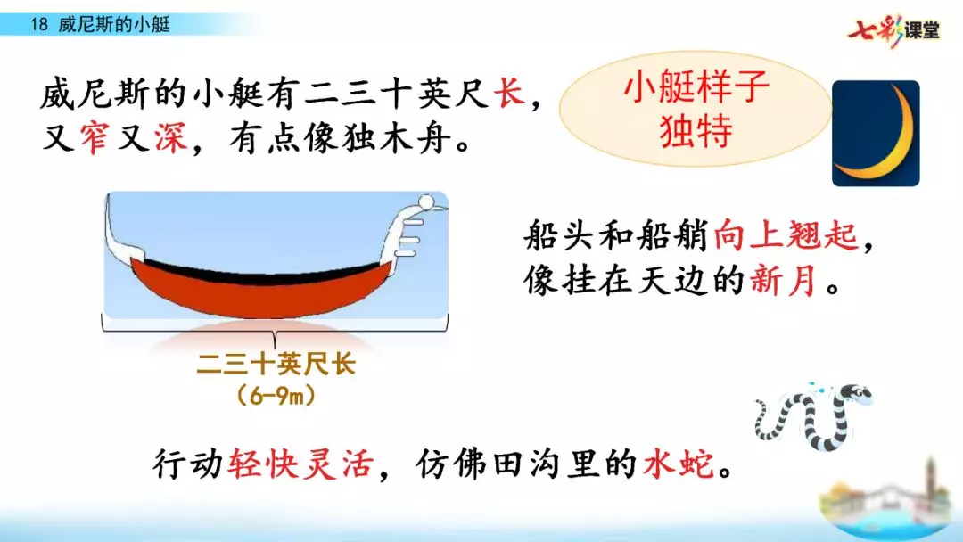 部编五年级语文下18课《威尼斯的小艇》知识点+图文解读+练习(二)