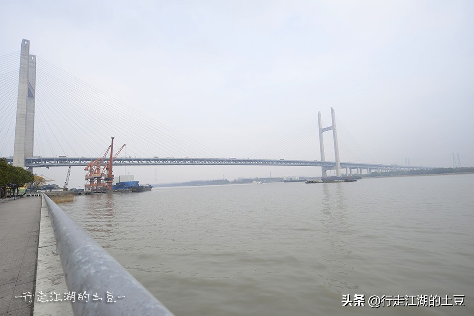 上海黄浦江闵浦大桥，双层斜拉桥，气势雄伟