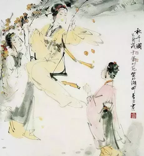 荷叶罗裙一色裁,芙蓉向脸两边开