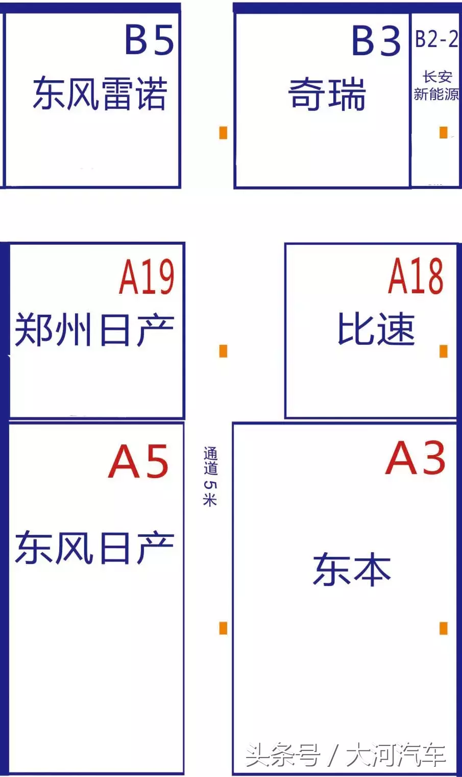 大河车展室内二层参展品牌