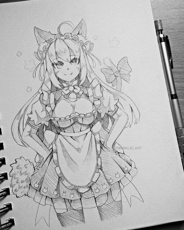 「精品绘画」如此灵动的动漫人物铅笔稿,拿走不谢!