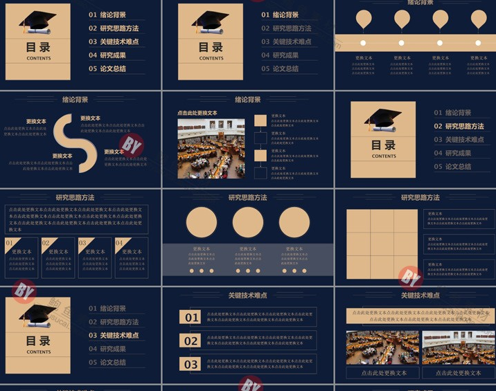 开题报告 毕业设计论文答辩PPT模板学生小清新 简约模版素材2018