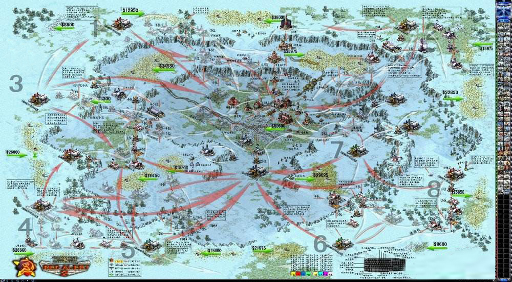 红色警戒-经典地图冰天雪地3大版本详解，行云流水制胜攻略