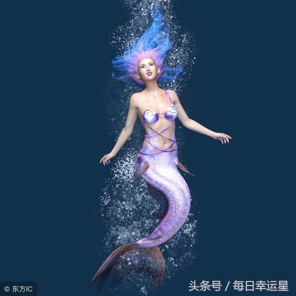 狮子座化身美人鱼,非常的漂亮.