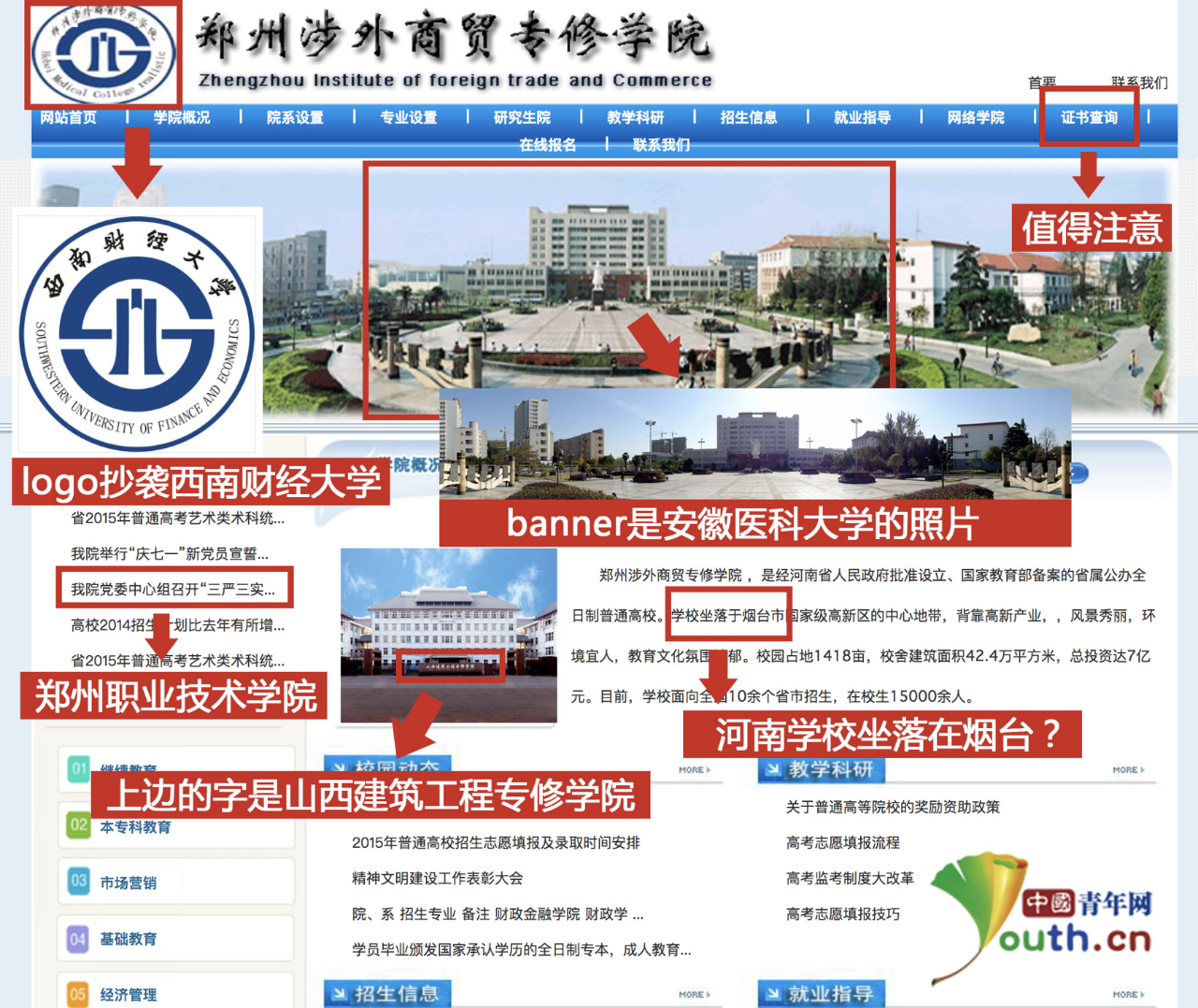 多个虚假学校网站曝光：5所学校拼凑成