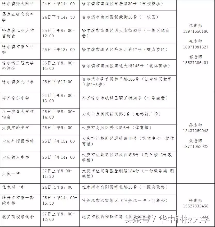 早日登科，喻见未来｜快来了解华中大2018年各省招生宣传行程安排
