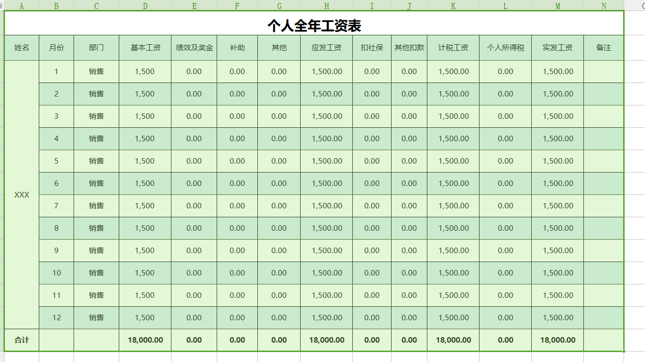 2020最新：工资表模版集合（自带公式，含税、社保）财务无偿分享