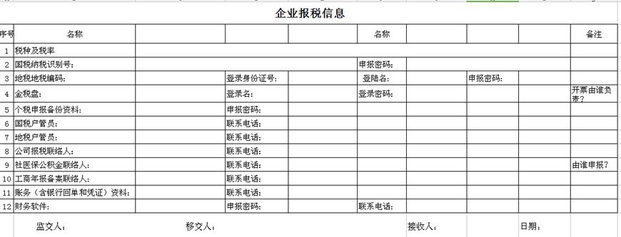 会计工作交接准备事项及清单，适合所有企业