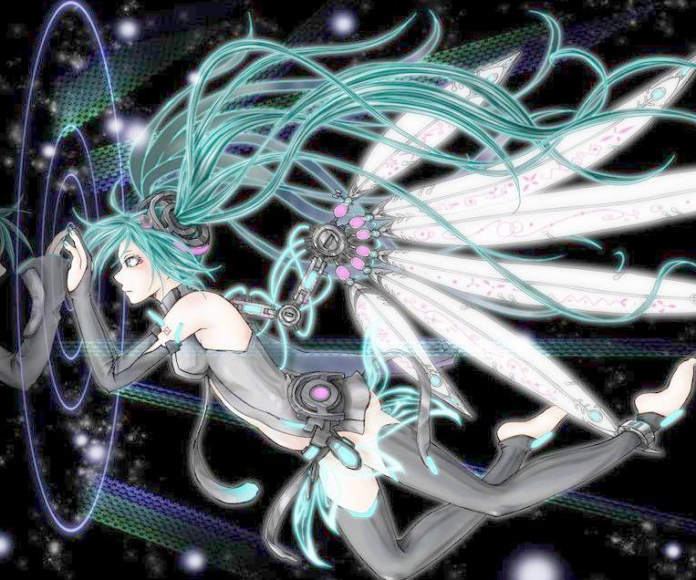 初音未来-异时空旅行者,也是天籁歌者,本作中初音未来受伤后以绿牡丹