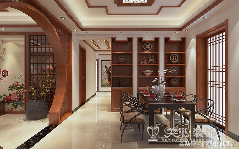 新中式：商丘建业十八城180㎡四室两厅，稳重、大气、高贵的气质