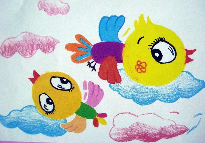 「绘画素材」儿童画油画棒作品素材,太棒了!