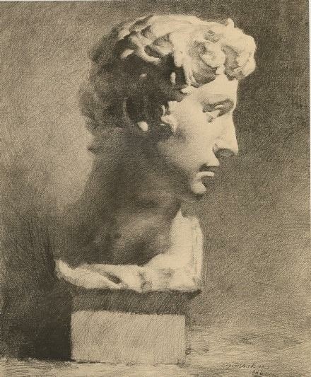 石膏头像素描图片(亚历山大切面石膏头像素描图片)-我的快乐小窝