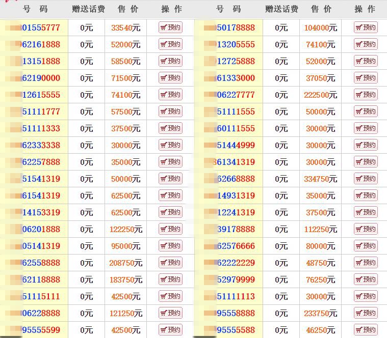 预存话费、捆绑套餐 苏州买个8888结尾靓号要33万