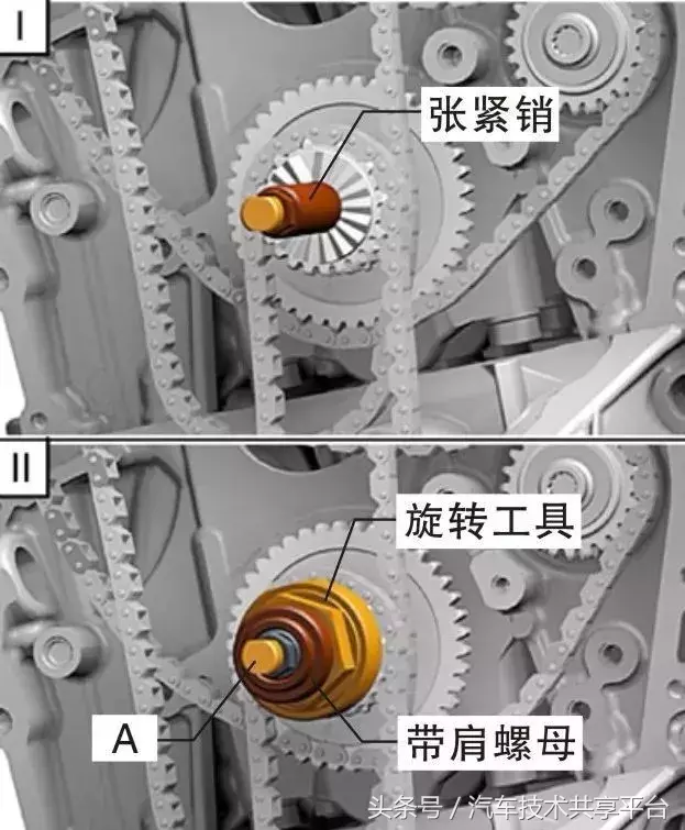 高清,大众EA888发动机正时链条和高压油泵安装拆解