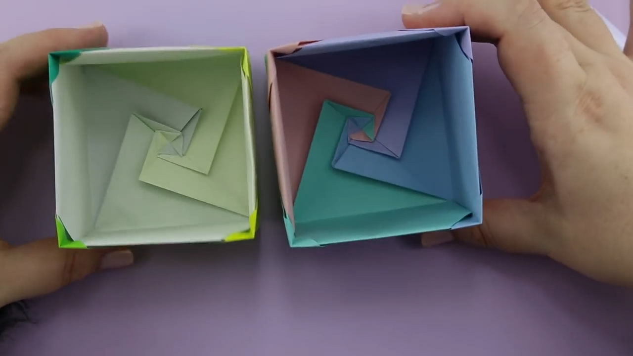 手工折纸模块小盒子的过程，非常实用又漂亮收纳盒（图解）