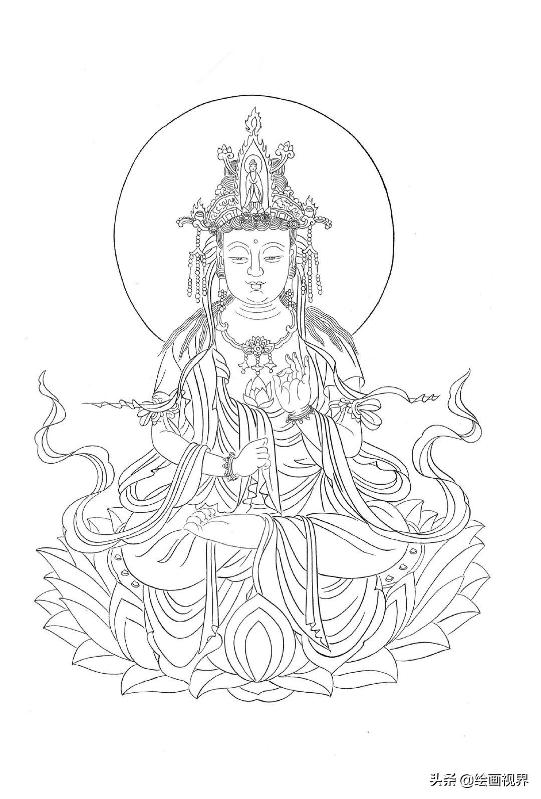 不会画白描线稿？其实画法很简单，老师都是这样画的，收藏学习