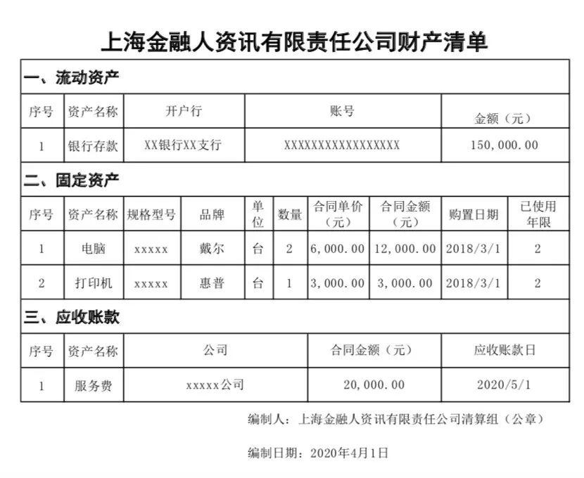 注销清算,