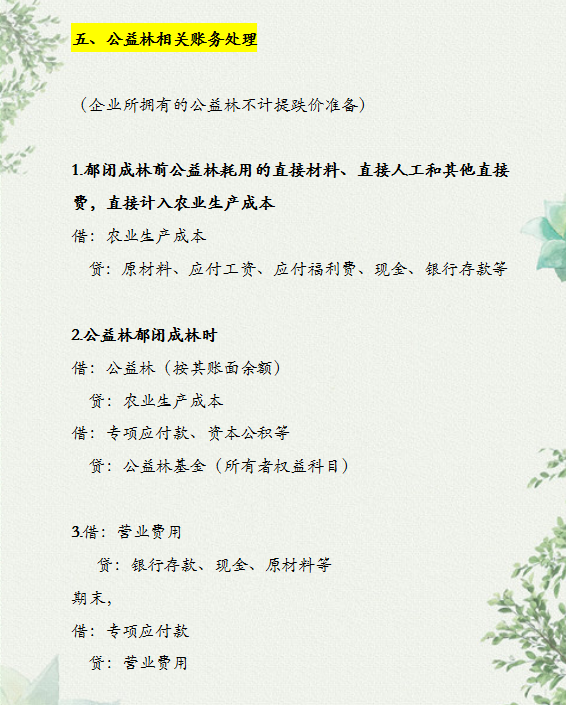 十年经验老会计总结的农业账务处理汇总！附：各行业的会计分录