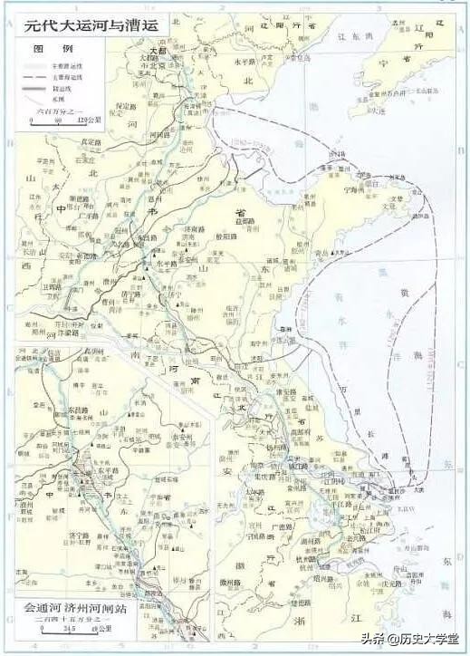 隋朝大运河示意图（大运河被拉直的背后原因揭晓）