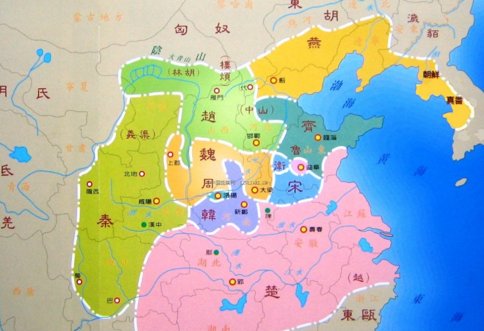 秦朝前七国地图图片