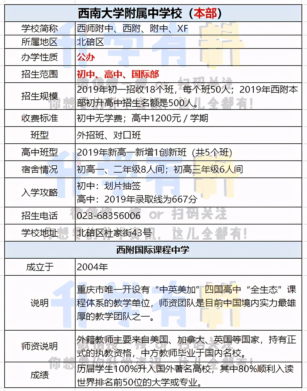 细数重庆“西附”5大分校优缺点！分校搞清楚后，你看哪所最好？