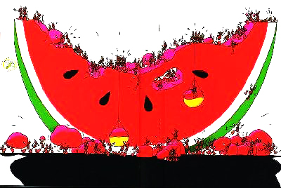 故事引导法是美术课最有效的方法，儿童画故事创作《蚂蚁和西瓜》