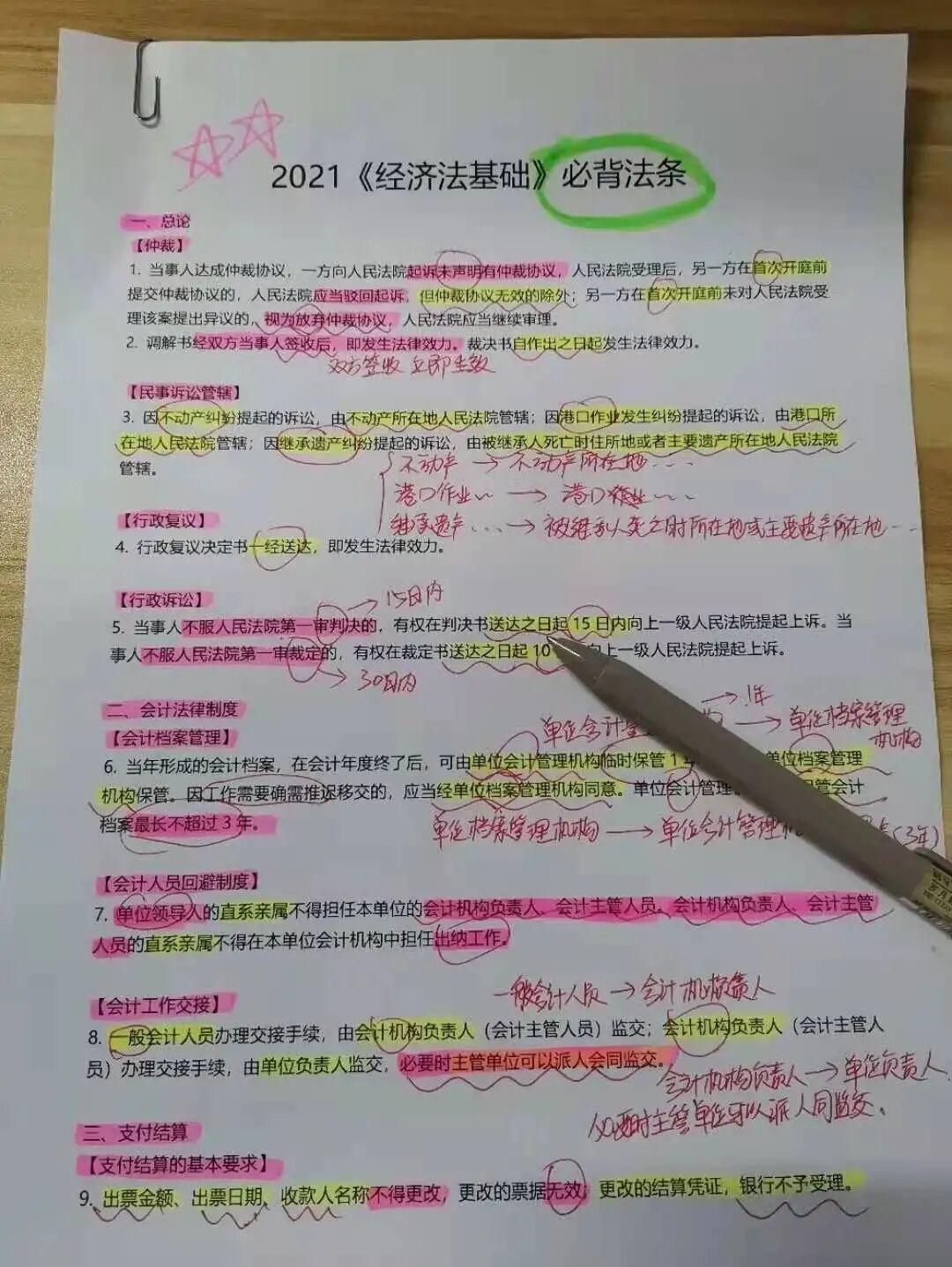 熬了整整7夜！我把初级会计，两门的备考重点浓缩成了95页笔记