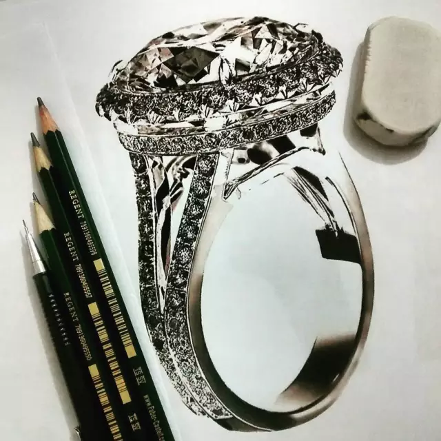 什么叫妙笔生花？形容这个妹子的珠宝手绘作品，再合适不过了
