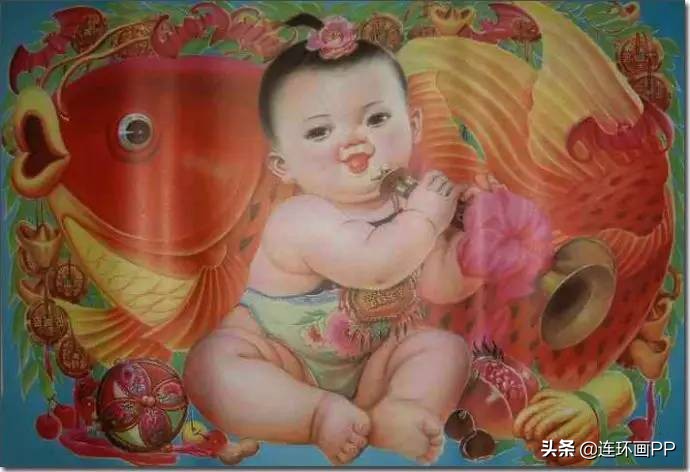 「招财纳福」年年有鱼的娃娃年画大集合，太萌太可爱了