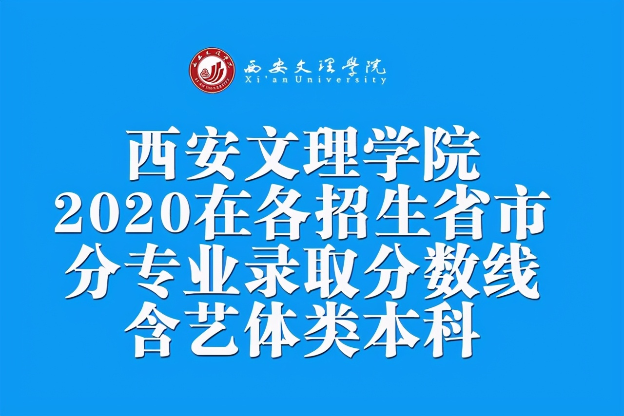 西安文理学院2020年在全国各招生省市内分专业录取分数！含艺体类